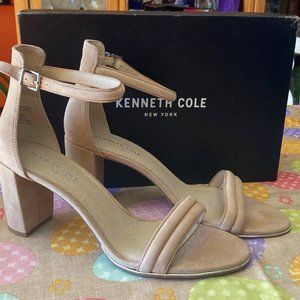 Kenneth Cole New York Womens Lex Strappy Leather Sandals Buff Size 9M NEW NO BOX